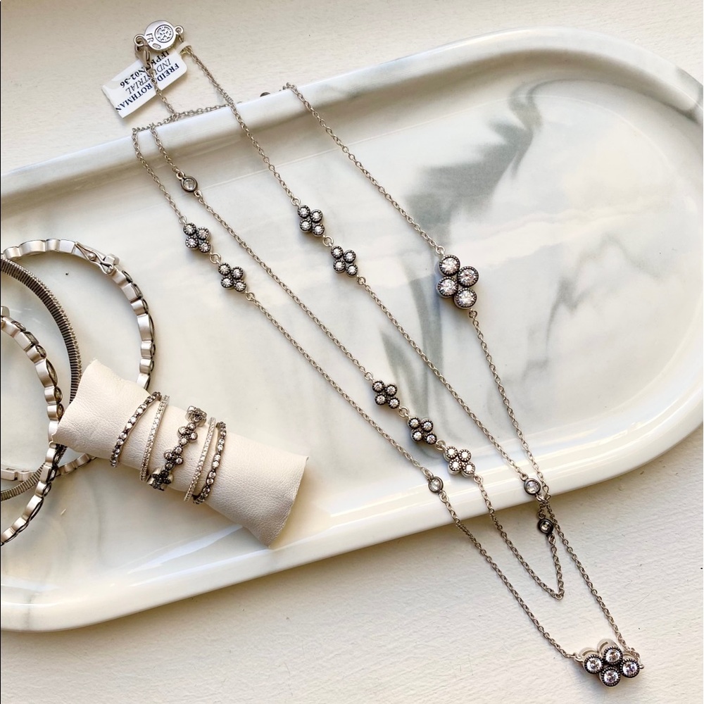 Long Strand Clover Cluster Station Necklace - 36”